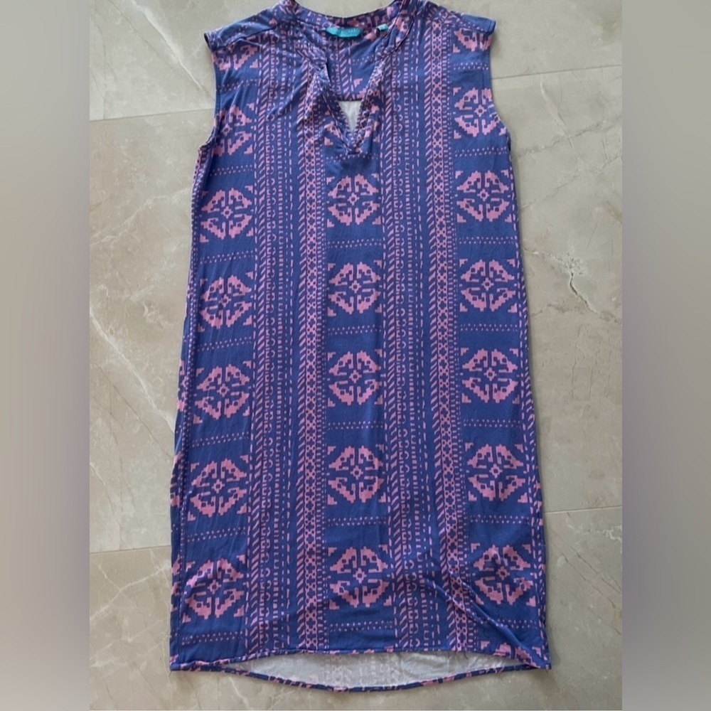 Tori Richard Dress Size Small Pink Purple Sleeveless Modal Spandex Pullover